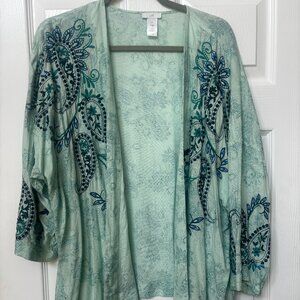 Beautiful J. Jill Teal Cardigan